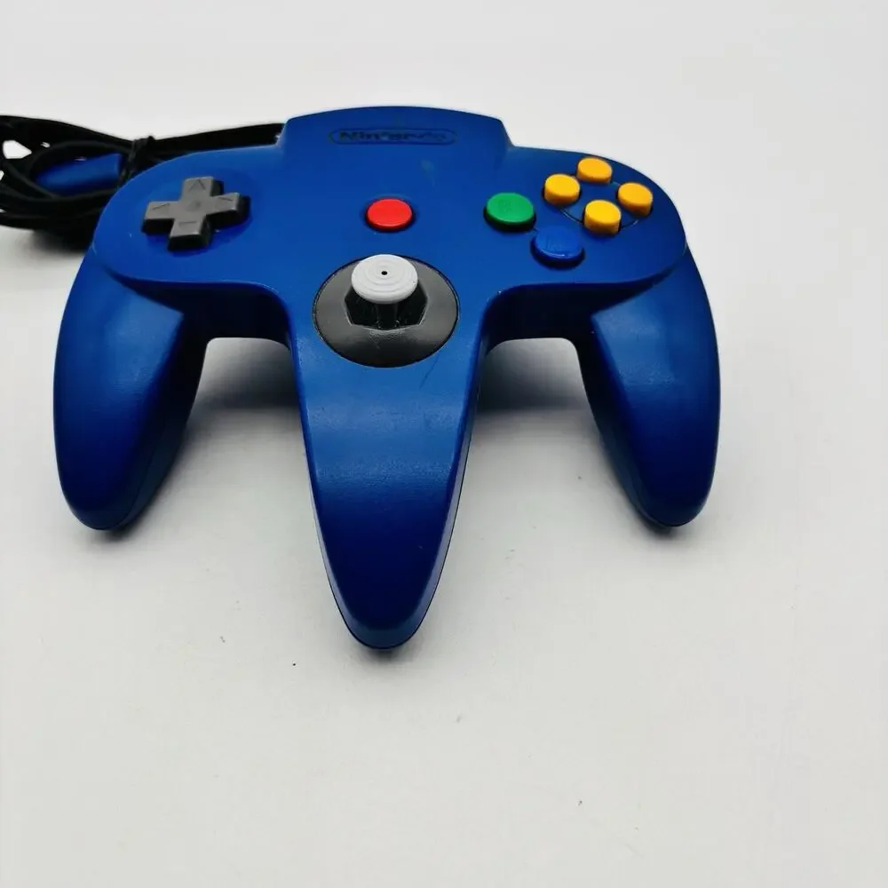 Nintendo 64 Controller N64 Wired OEM Authentic NUS-005 Blue Tested Works VG